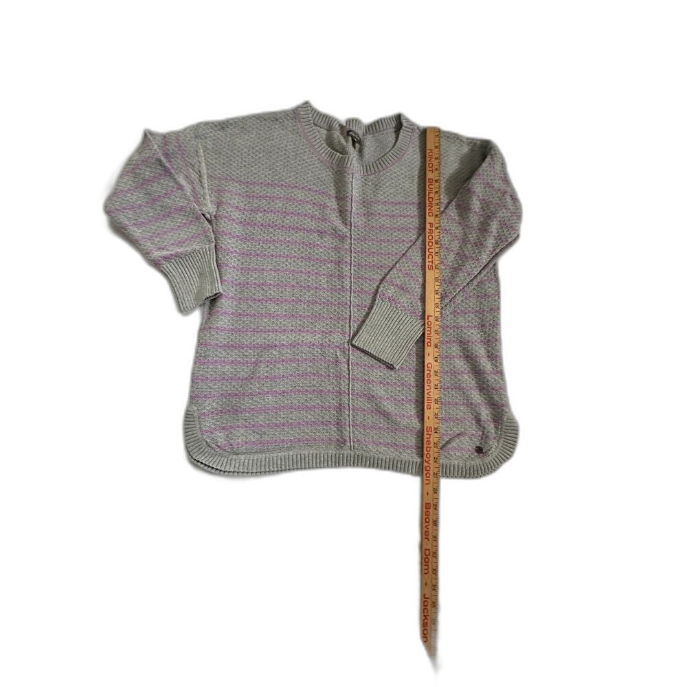 Eddie Bauer Gray and Pink Stripe Cotton Sweater Size XL - Picture 6 of 6